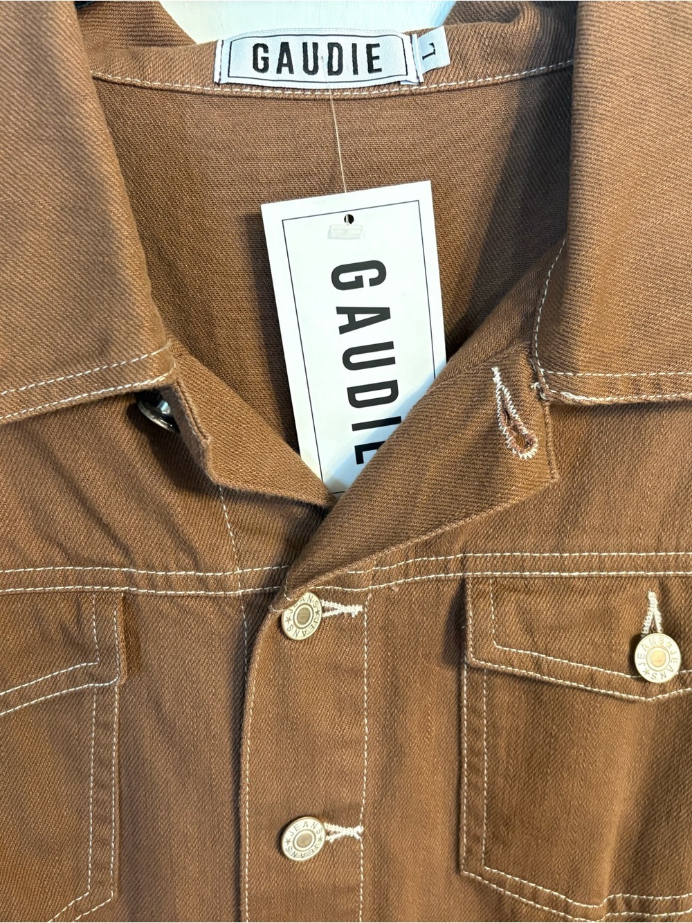 Gaudi' Women's Brown Mini Dress with Contrast Stitching
